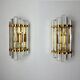 Pair of Venini wall lamps, Murano glass, Italy, 1970