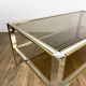 Table basse en chrome et verre fumé à double plateau, années 70