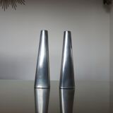 Pair of large modernist candle holders Ikea in aluminum 1970