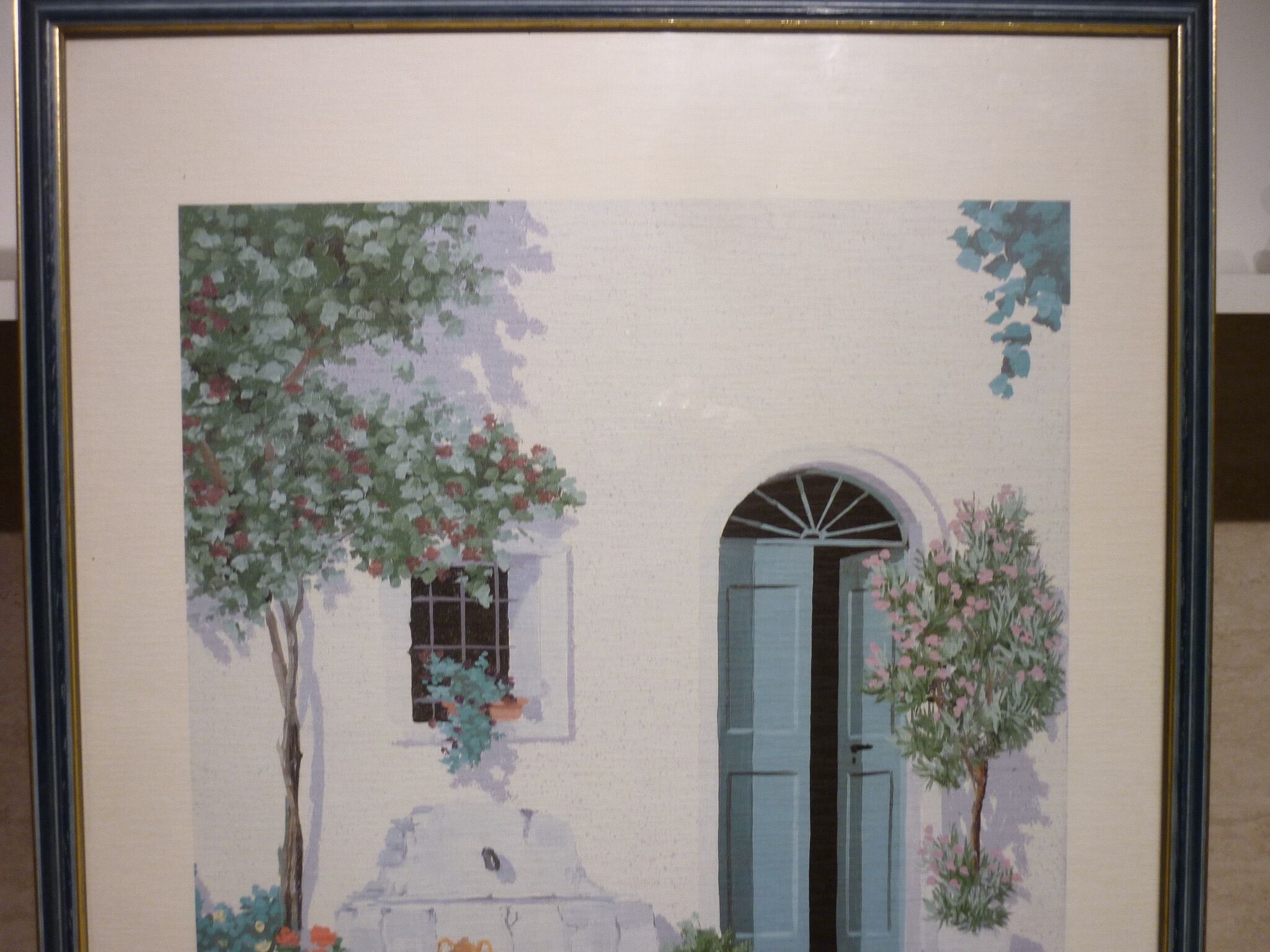 Painting “La Fontanella” lithograph signed G. Zuppini