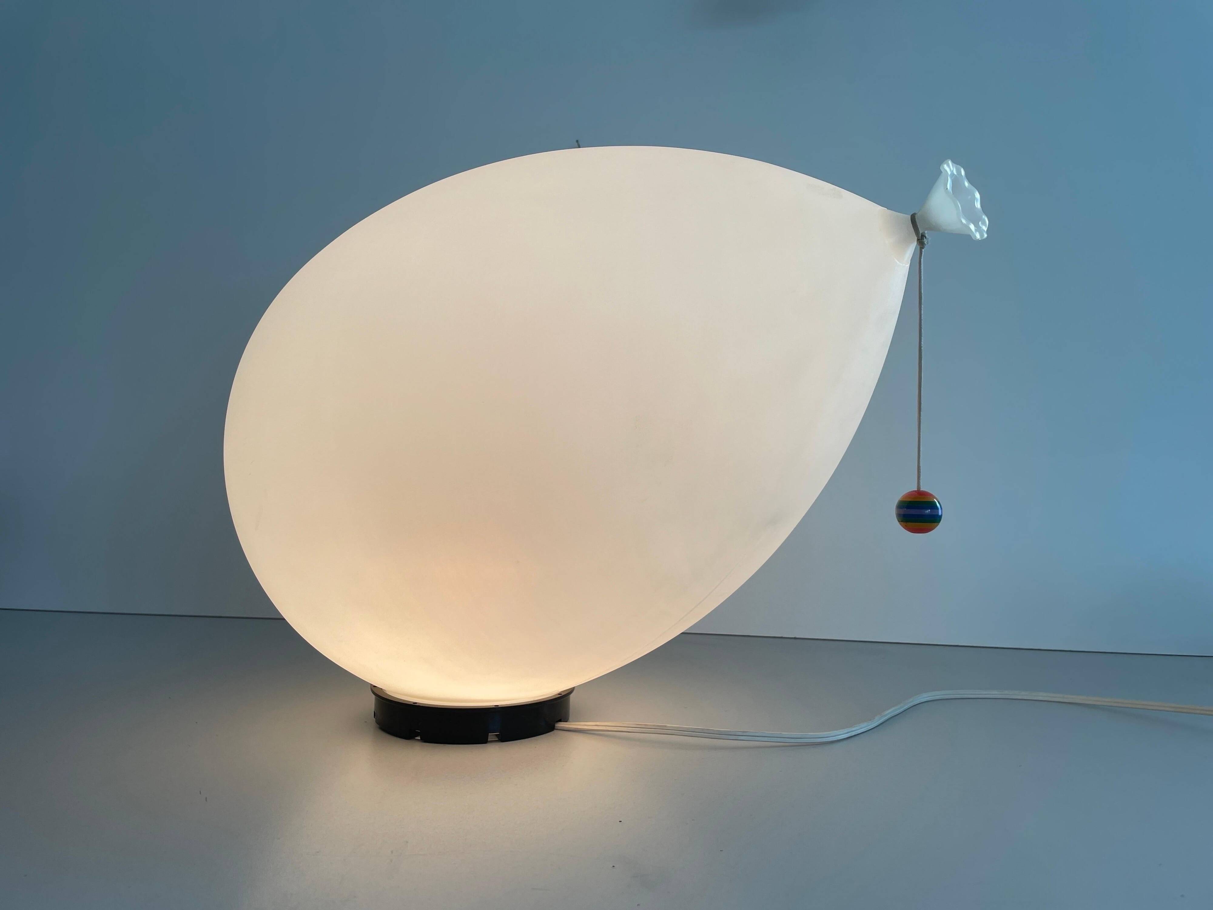 Large white plastic balloon wall light by Yves Christin for BILUMEN, 1970s, Italy.