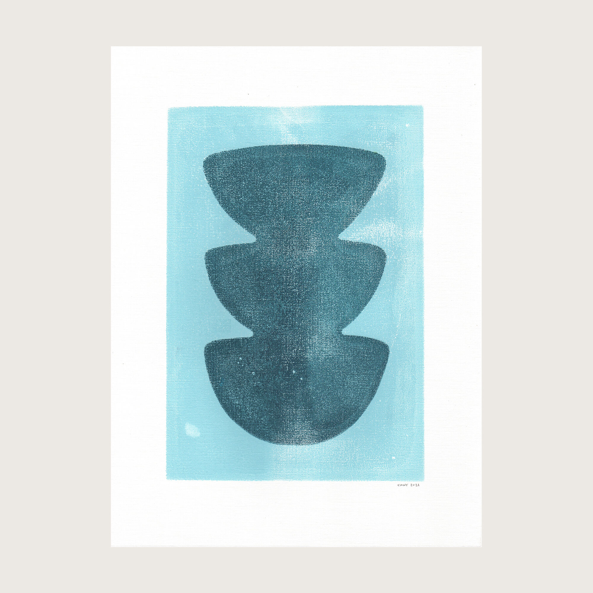 Duo of paintings on paper - M430 and M405 - signed Eawy