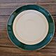 6 Digoin Sarreguemines green cups with gold trim (with saucers)
