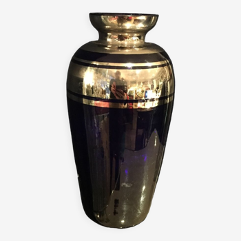 Vase soliflore royal blue and silver years 1930 1940