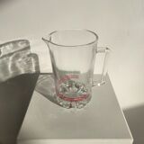 Vintage Italian orangeade pitcher made of red striped glass