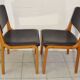 Paire de chaises 1950/60 cuir et bois