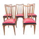 Set of five bistro chairs in wood and imitation leather, Charles Ramos Baumann style