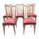 Set of five bistro chairs in wood and imitation leather, Charles Ramos Baumann style