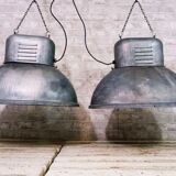 Pair of Mesko industrial pendant lights