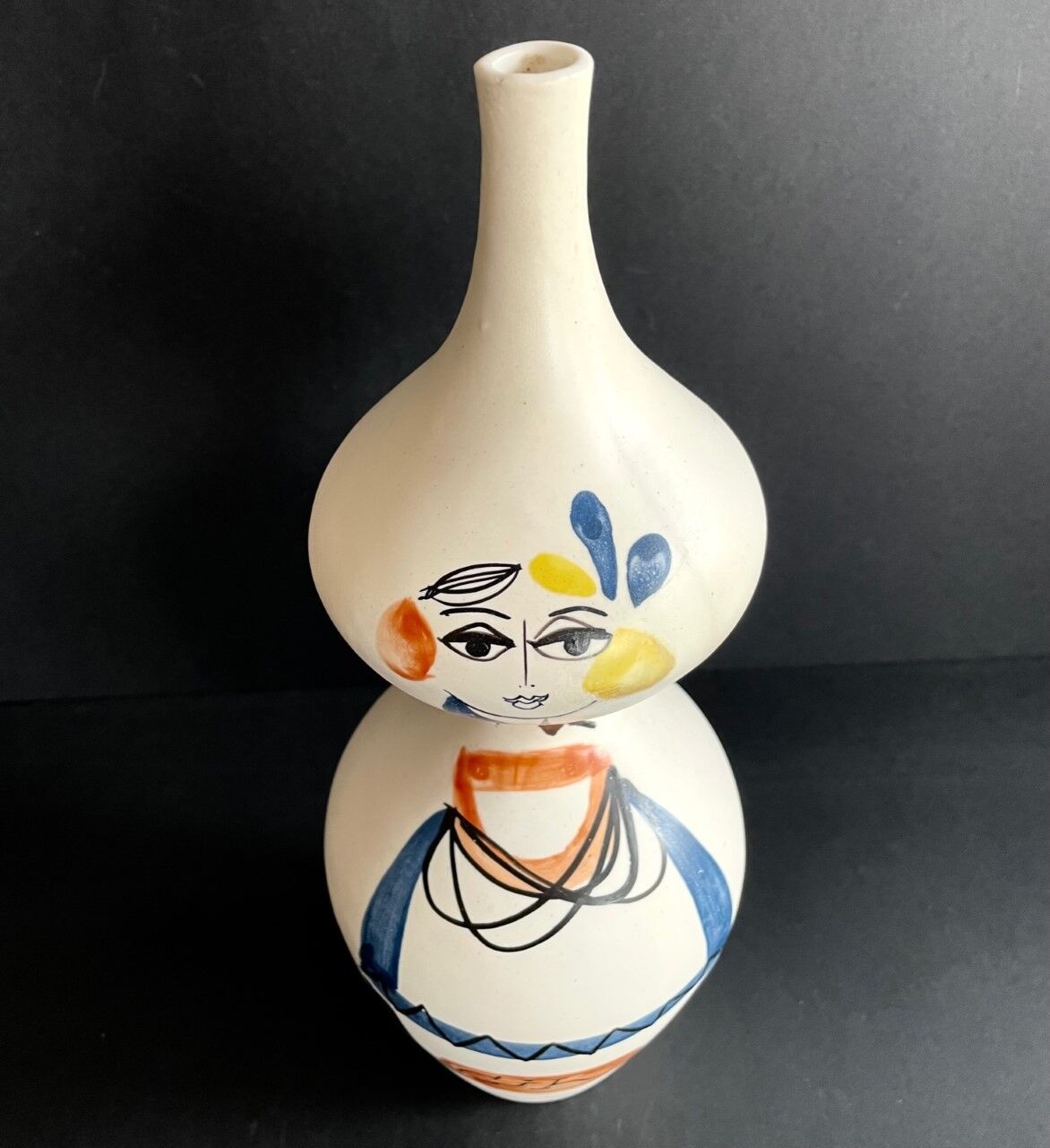 Earthenware "gin" bottle by Roger Capron Vallauris