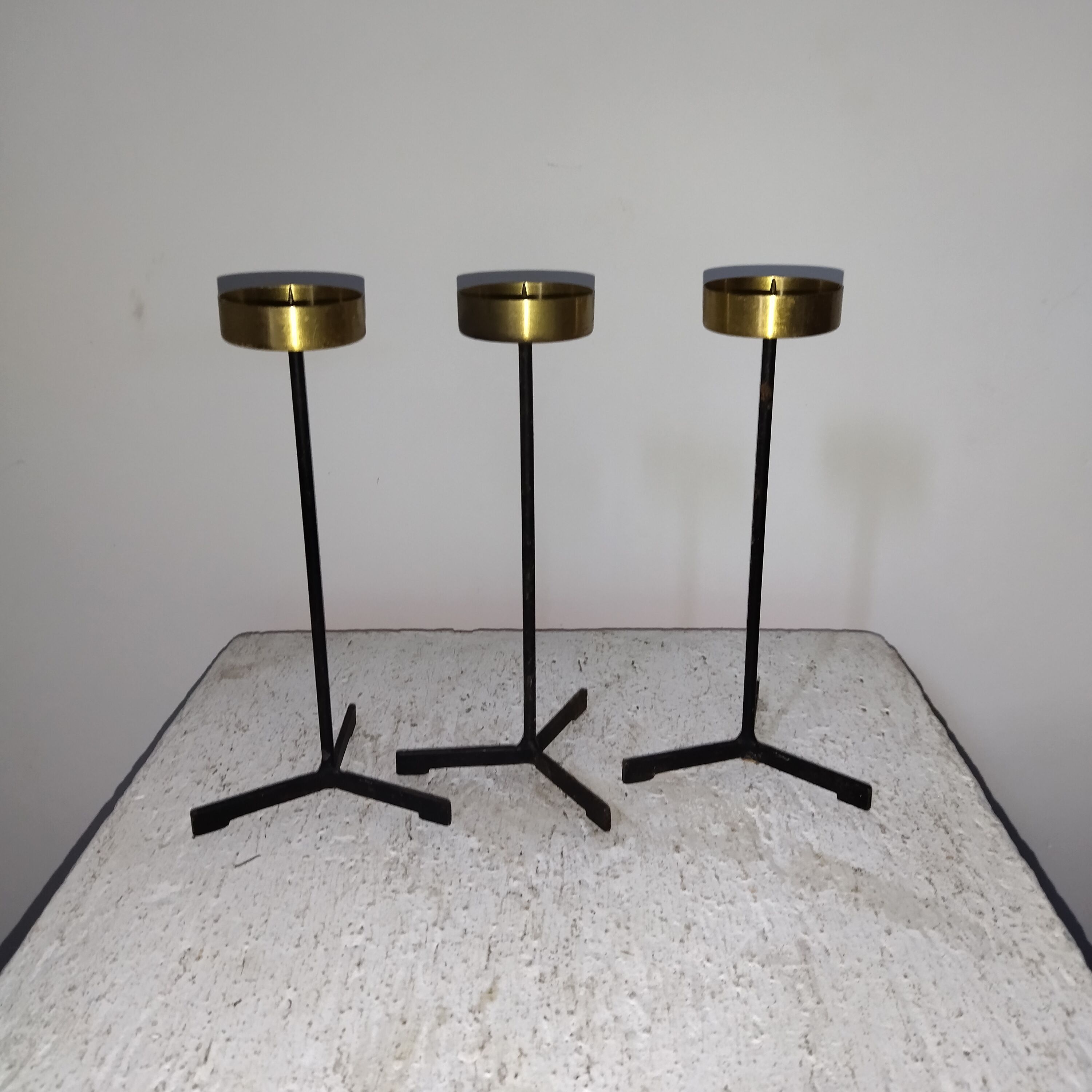 Candle holder candle holder golden brass 50s 60s