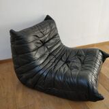 Togo in black leather by Ligne Roset
