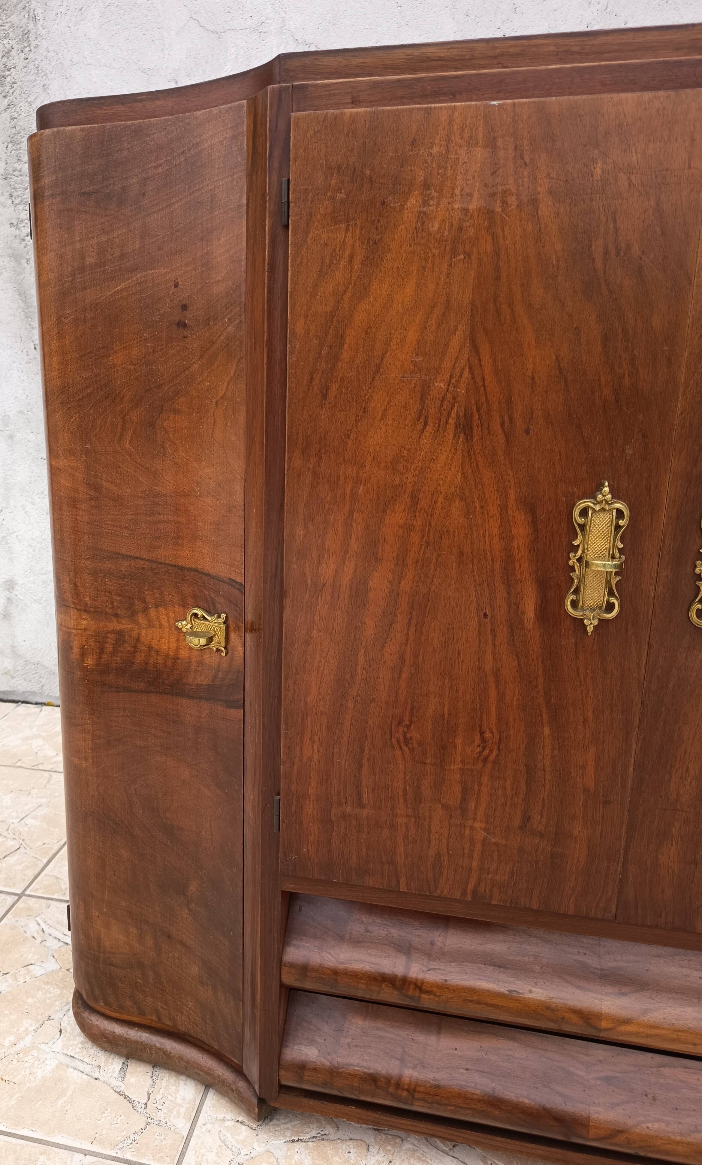 Art Deco walnut burl buffet