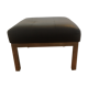 Pouf métal et cuir noir