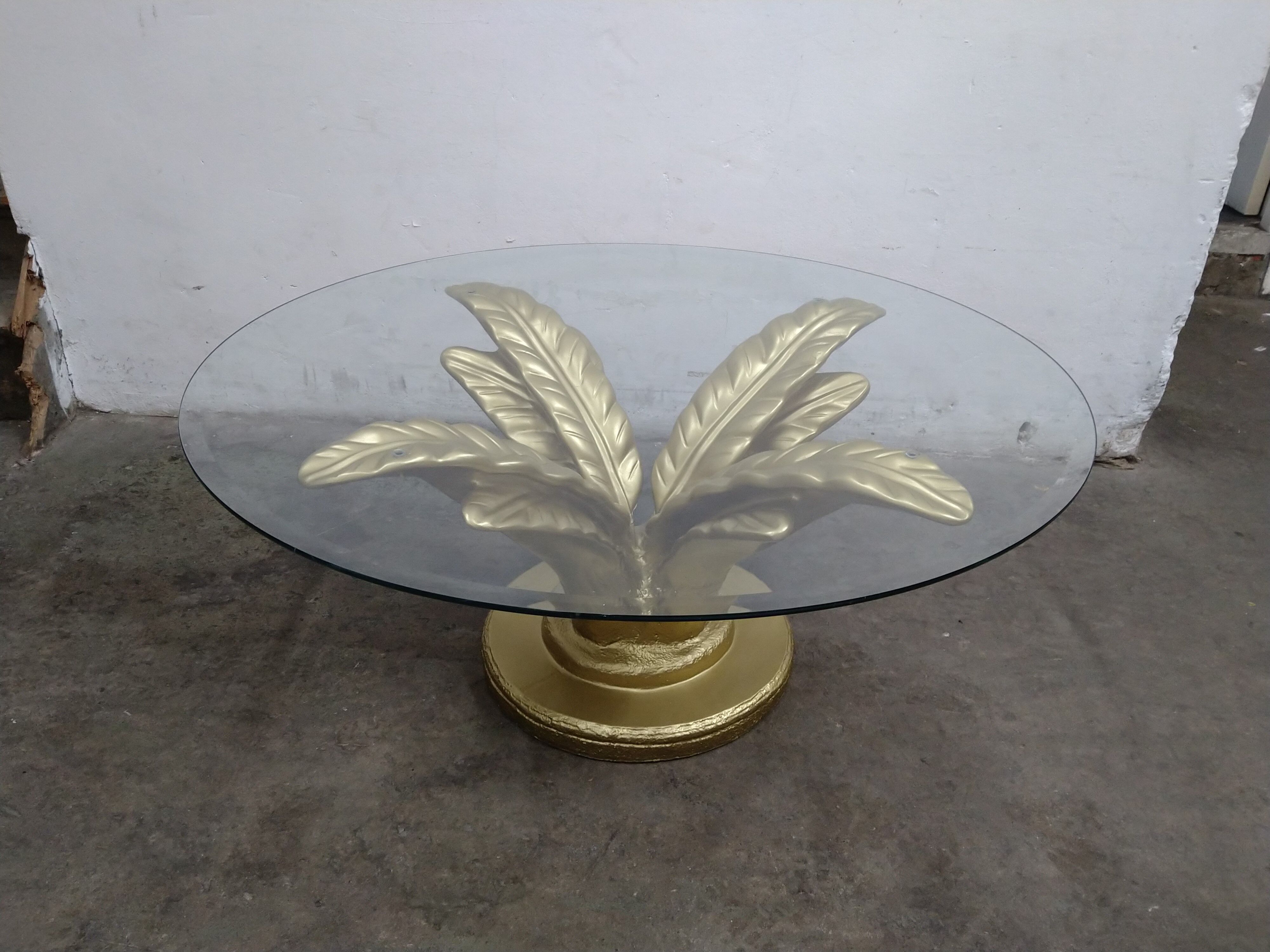 Regency coffee table with faceted glass top