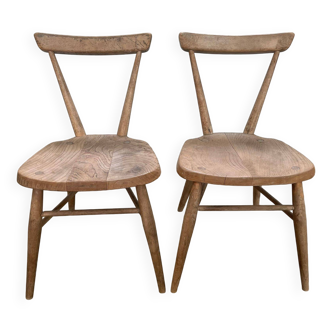 Set of antique English Ercol children's chairs