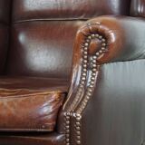 Vintage Sheepskin Wingback Chair