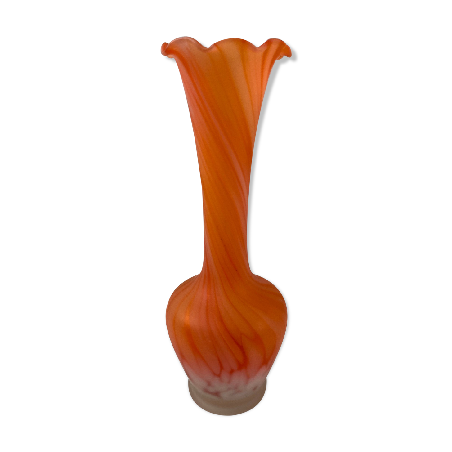 Vase orange glass paste 20cm