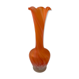 Vase orange glass paste 20cm