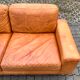Danish Modern Mid Century Vintage Cognac Leather Sofa