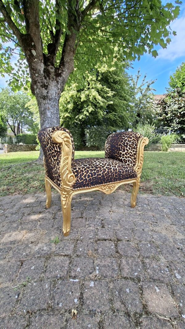 Fauteuil empire léopard