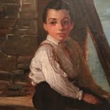 Portrait child oil on canvas 20th