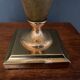 Leather and gold metal lamp from Le Dauphin 1970