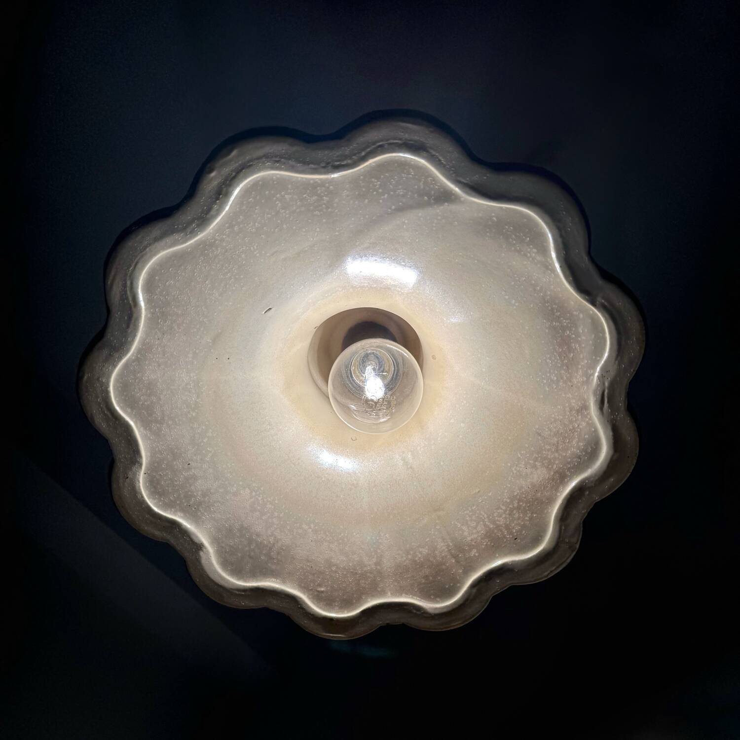 70s ceramic flower pendant light
