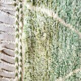 Tapis berbère Béni Ouarain vert à losanges blancs