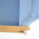 Vintage armchair 1970s, fully refubrished, blue fabric