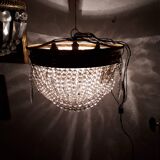 Plafonnier basket has pampilles 4 fires made of gilded brass