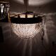 Plafonnier basket has pampilles 4 fires made of gilded brass