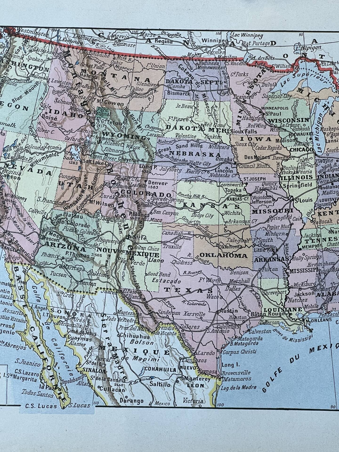 Map of the United States - 20x29cm 1922