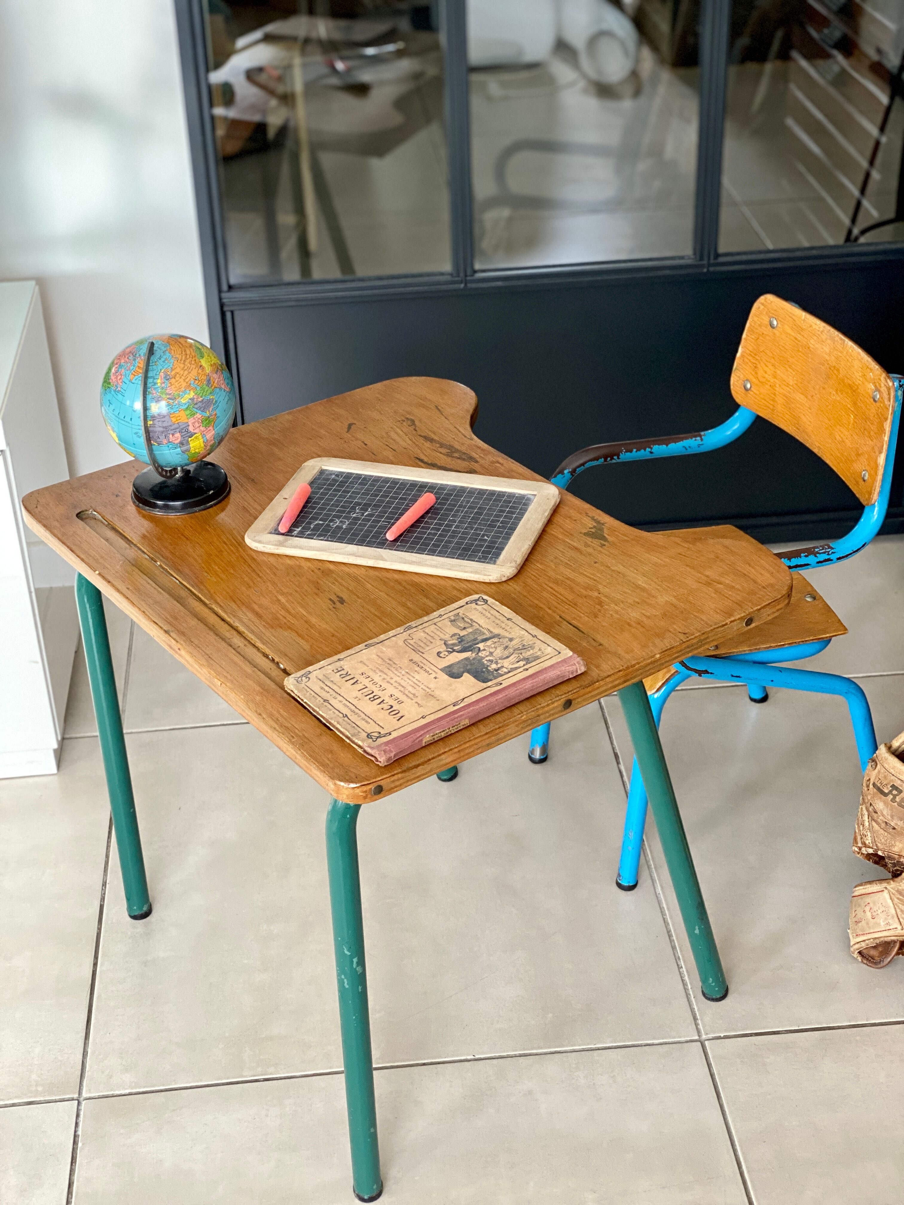 Desk and school chair set