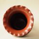 Wood effect sculpted ceramic vase
