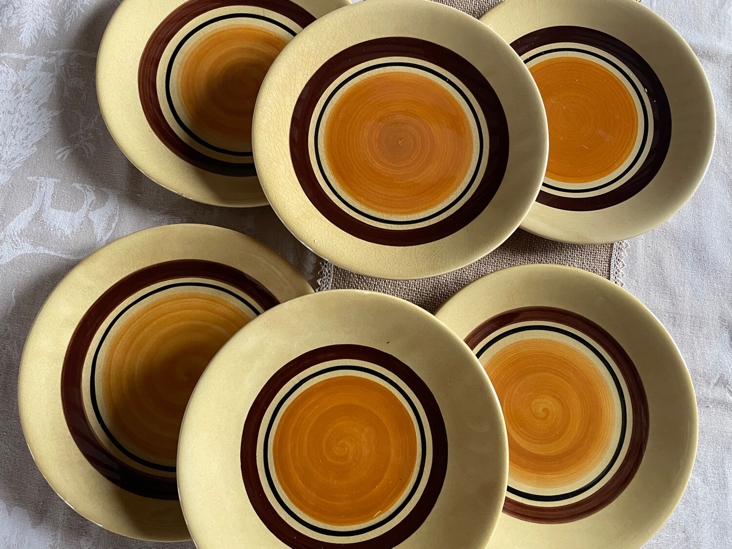 6 flat plates Gallia Gien