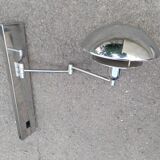 Wall lamp chromed metal 2 articulated arms