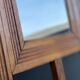 Large clothing rack/bistro mirror coat rack in oak - France 1950