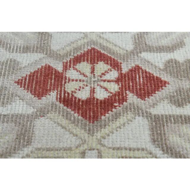 Vintage Beige Pink Turkish Handmade Oushak Wool Runner Rug  73x278