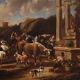 Great 18th century painting, pastoral scene with classical ruins