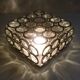 19x19cm  iron-ring glass ceiling lamp by Limburg Glashütte Germany 1960s
