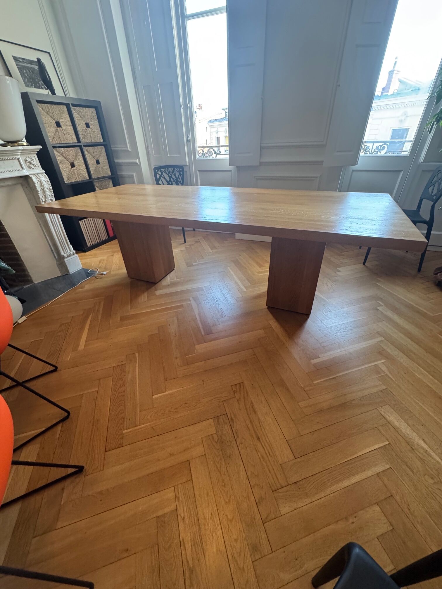 Large Riva 1920 table in solid oak, 240 cm