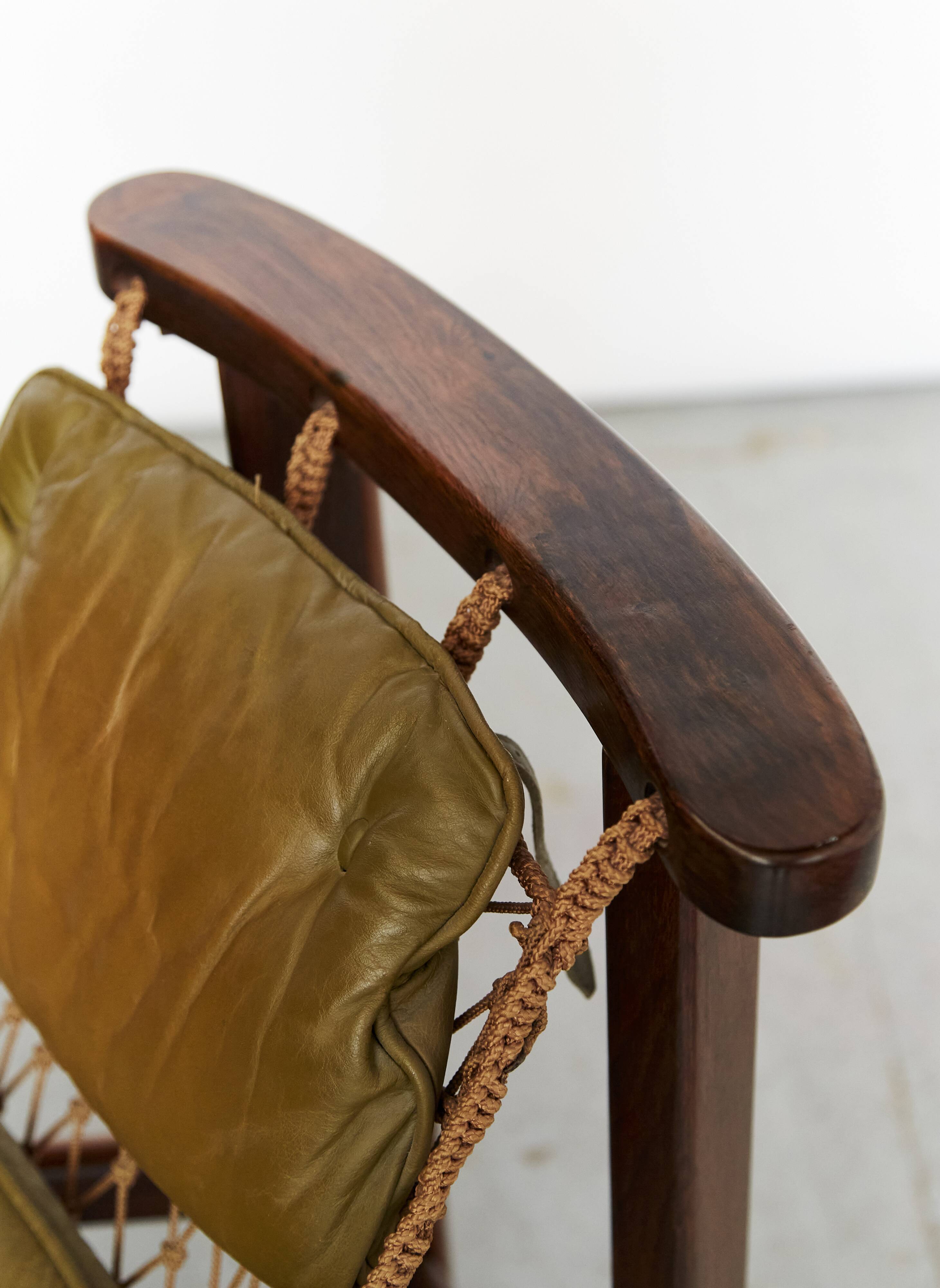 Jean Gillon "Jangada" Lounge Chair & Ottoman for Italma Wood Art, 1968