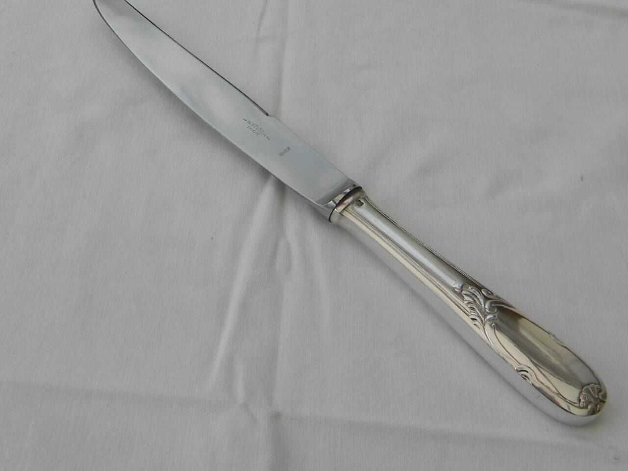 Set of 12 knives silver metal handle stainless steel blade G. VIVIER.