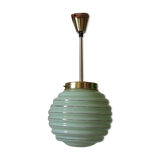 Pale green and golden opaline pendant lamp