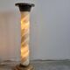 Pair of twisted column floor lamps in alabaster and marble, 1960