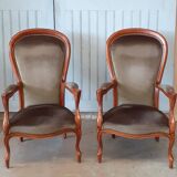 Paire de fauteuils Voltaire.