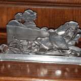 Tin mail rack, decorated with birds and flowers