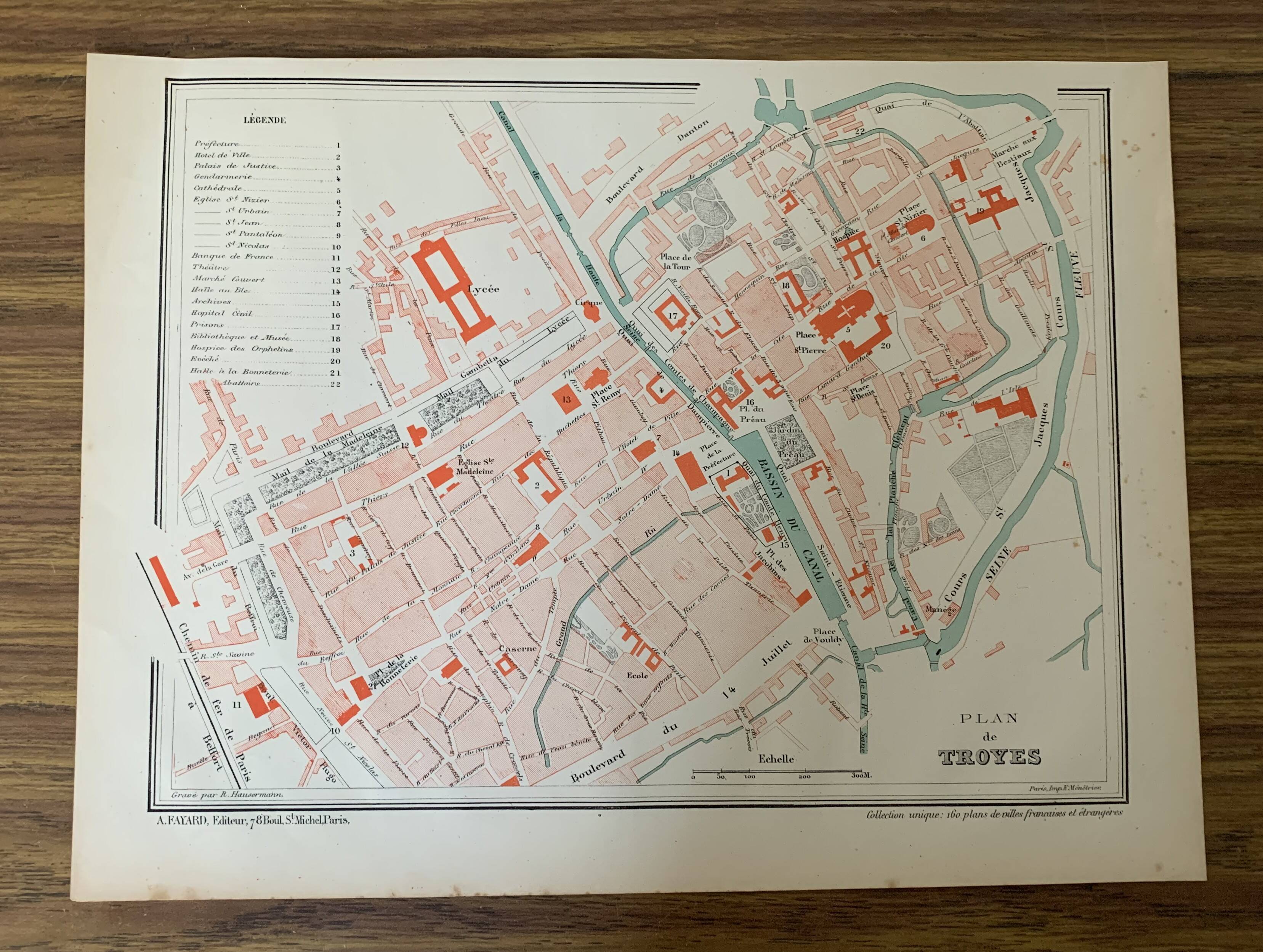 Old plan of Troyes – Arthème Fayard – National Atlas of Cities ✅