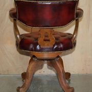 Victorian Chesterfield leather captain's chair